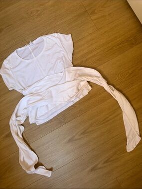 The Line by K Jeanne White Wrap Baby Tee